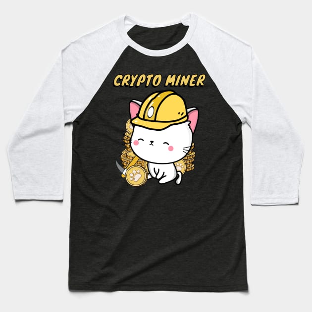 Funny angora cat is a Crypto Miner Baseball T-Shirt by Pet Station